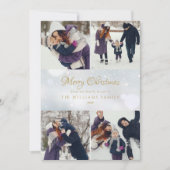 4フォトコラージュメリークリスマスウィンターフロスト シーズンカード (正面)