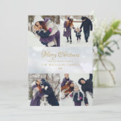 4フォトコラージュメリークリスマスウィンターフロスト シーズンカード (スタンド正面)