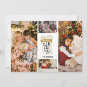 4フォトコラージュメリークリスマスギフト名前をカスタムする シーズンカード (正面)