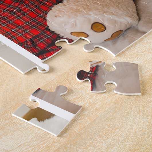 4フォトコラージュメリークリスマスギフト名前をカスタムする ジグソーパズル (側面)