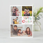 4フォトコラージュメリークリスマスタイポグラフィ シーズンカード (スタンド正面)