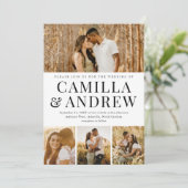 4フォトコラージュモダンエレガントな結婚式 招待状 (スタンド正面)