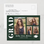 4フォトコラージュモダンスクリプトグリーングラード ポストカード (正面/裏面)