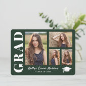 4フォトコラージュモダンスクリプトグリーングラード 案内状 (スタンド正面)