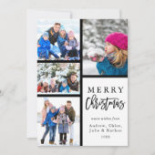 4フォトコラージュモダンメリークリスマス シーズンカード (正面)