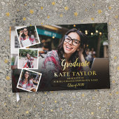 4フォトコラージュモダン卒業式パーティー ゲストブック