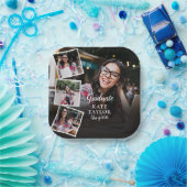 4フォトコラージュモダン卒業式パーティー ペーパープレート (パーティー)