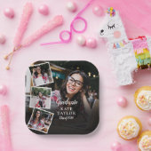 4フォトコラージュモダン卒業式パーティー ペーパープレート (パーティー)