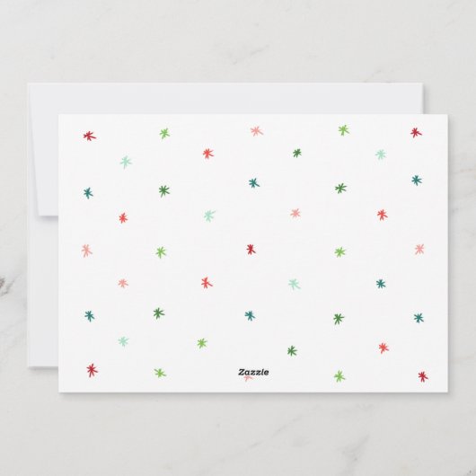 4フォトコラージュレトロレインボークリスマスラブ シーズンカード (裏面)