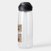 4フォトコラージュヴィンテージフレームドッグペットファミリー ウォーターボトル (背面)