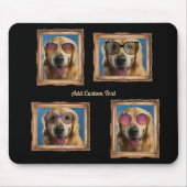 4フォトコラージュヴィンテージフレームドッグペットファミリー マウスパッド (正面)