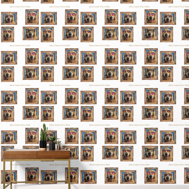 4フォトコラージュヴィンテージフレームドッグペットファミリー 壁紙 (廊下)