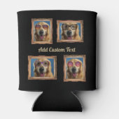 4フォトコラージュヴィンテージフレームドッグペットファミリー 缶クーラー (裏面)