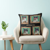 4フォトコラージュヴィンテージフレーム猫ペットファミリー クッション (椅子)