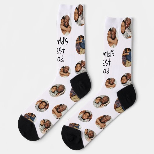 4フォトコラージュ世界最高のパパ ソックス (左)