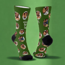 4フォトコラージュ世界最高のパパ ソックス