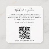 4フォトコラージュ写真結婚式RSVP QRコード エンクロージャーカード (裏面)