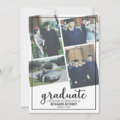 4フォトコラージュ卒業のお知らせ – 卒業 招待状 (正面)