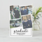 4フォトコラージュ卒業のお知らせ – 卒業 招待状 (スタンド正面)