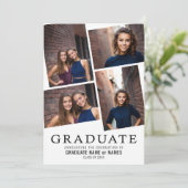 4フォトコラージュ卒業のお知らせ – 卒業 招待状 (スタンド正面)