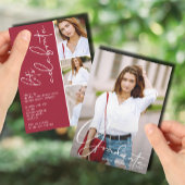 4フォトコラージュ卒業クリムゾン 招待状