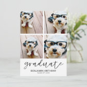 4フォトコラージュ卒業スクリプト – 卒業パーティー 招待状 (スタンド正面)