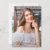 4フォトコラージュ卒業ダークマルーン 招待状 (正面)