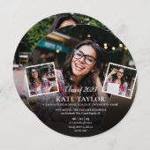 4フォトコラージュ卒業パーティー循環 招待状 (正面/裏面)