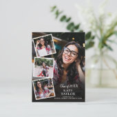 4フォトコラージュ卒業パーティー招待状ポストカ ポストカード (スタンド正面)