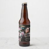 4フォトコラージュ卒業パーティー ビールラベル (正面)