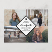 4フォトコラージュ卒業モダンスエレガントクリプトa 案内ポストカード (正面)
