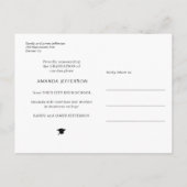 4フォトコラージュ卒業モダンスエレガントト 案内ポストカード (裏面)