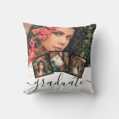 4フォトコラージュ卒業生パーソナライズされた クッション (正面)