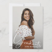 4フォトコラージュ卒業生焦げオレンジ 案内状 (正面)