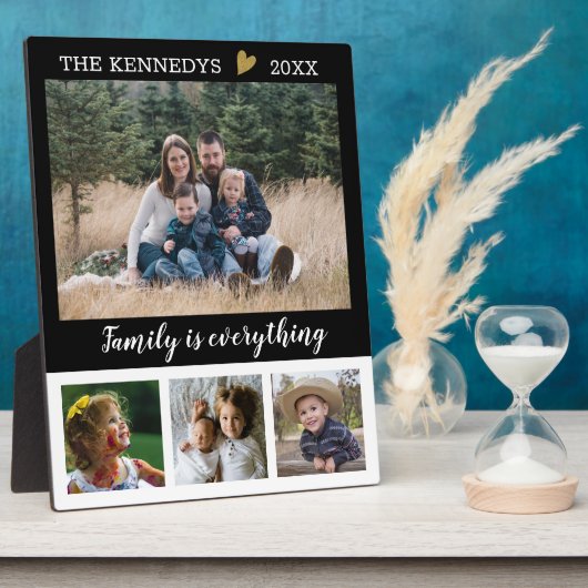 4フォトコラージュ名白黒引用文 フォトプラーク (側面)