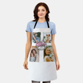 4フォトコラージュ家族の思い出の母の日 エプロン (着用した状態)