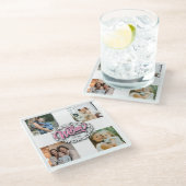 4フォトコラージュ家族の思い出の母の日 ガラスコースター (アングル)