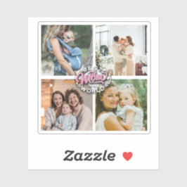 4フォトコラージュ家族の思い出の母の日 シール