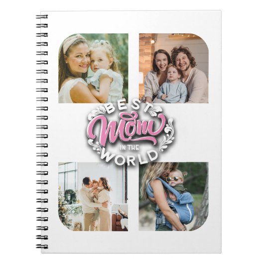 4フォトコラージュ家族の思い出の母の日 ノートブック (正面)