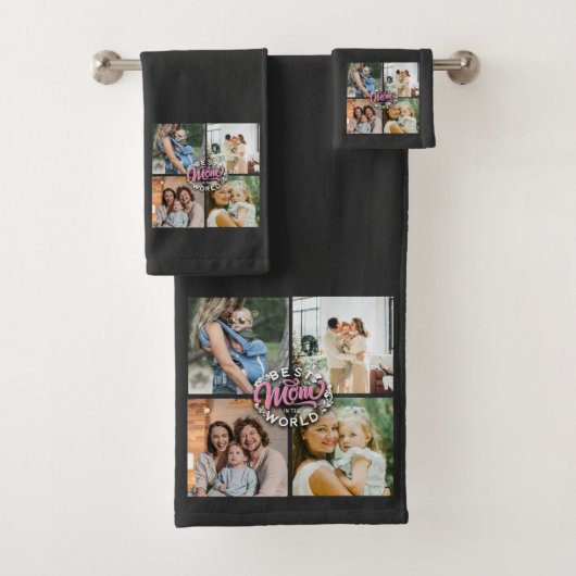 4フォトコラージュ家族の思い出の母の日 バスタオルセット (インサイチュ)