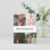 4フォトコラージュ最高のグランパEver ポストカード (スタンド正面)