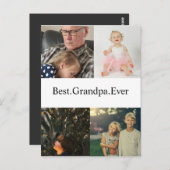 4フォトコラージュ最高のグランパEver ポストカード (正面/裏面)