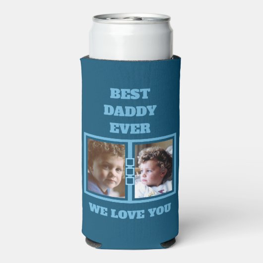 4フォトコラージュ最高のダディラブユー スリム缶クーラー (Seltzer裏面)