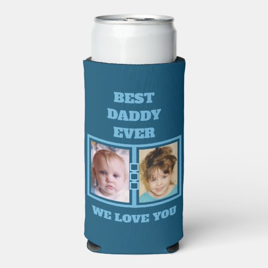 4フォトコラージュ最高のダディラブユー スリム缶クーラー (Seltzer正面)