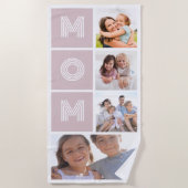 4フォトコラージュ母の日 ビーチタオル (正面)