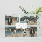 4フォトコラージュ沿岸のビーチクリスマス航海の シーズンカード (スタンド正面)