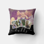 4フォトコラージュ父の日ダディパーソナライズされた クッション (裏面)