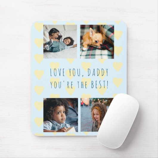 4フォトコラージュ父の日愛あなたパパ マウスパッド (マウス)