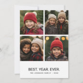 4フォトコラージュ白黒最高の – 年間 シーズンカード (正面)