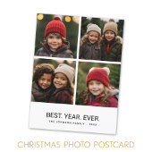 4フォトコラージュ白黒最高の – 年間 シーズンポストカード